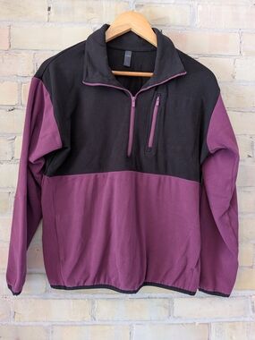 2 for $40 Hyba Black & Plum Women's Quarter-Zip Pullover Sweater